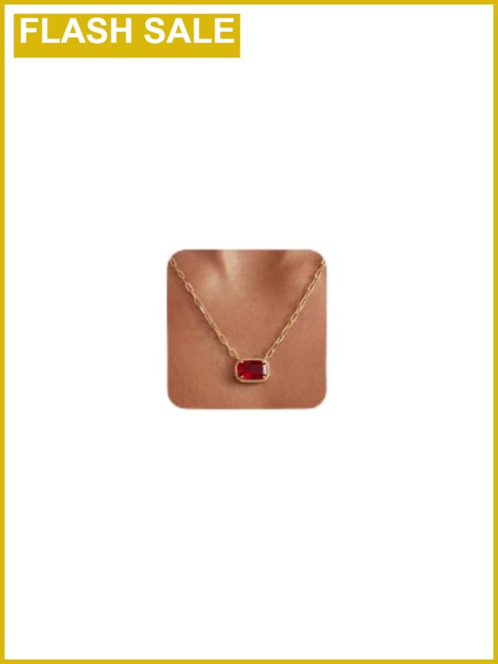 Gold Paperclip Chain Necklace CZ Pendant Dainty Jewelry
